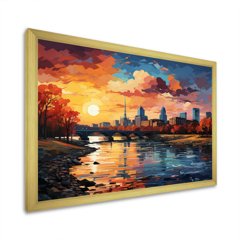 Boston Popart I, reproduction d'art sur toile, H 24 po x l 32 po x P 1 po, Cadre doré à une seule photo