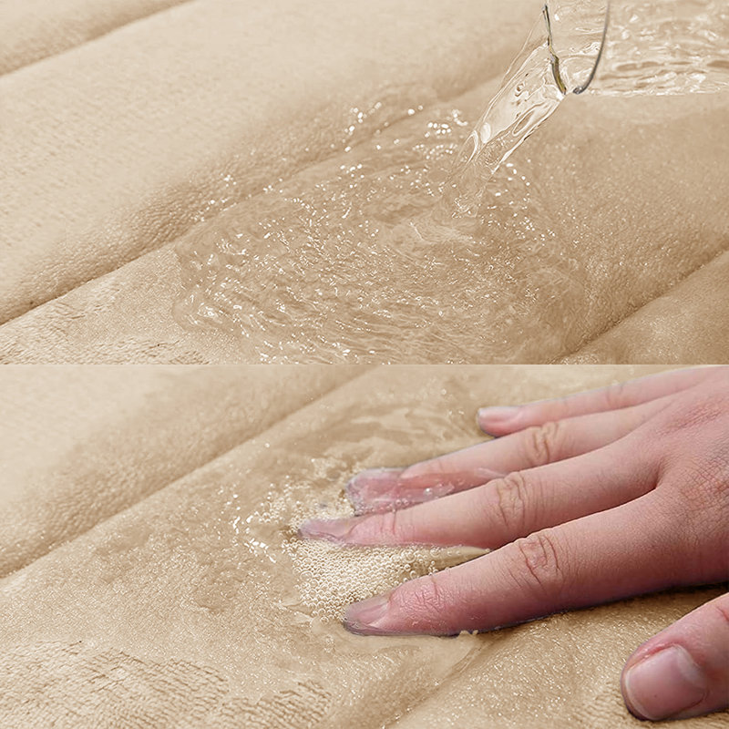 Nakiyha Rectangle Non-Slip Bath Mat, 50cmW x 80cmL, Cream