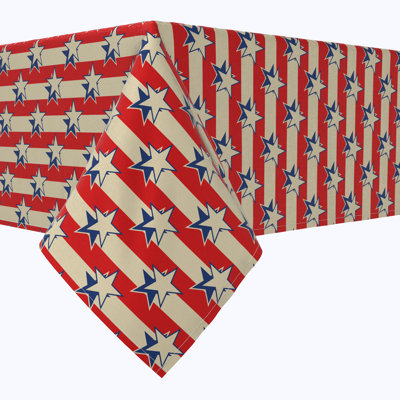Rectangular Tablecloth, 100% Cotton, 52X104", USA Stars