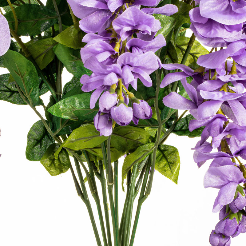 19" H Polyester Artificial Wisteria Bush with Flexible Stems, Bushes and Sprays, Lavender