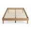 Cadre de lit double plateforme avec sommier à lattes en bois, format standard, design moderne du milieu du siècle, fini bois naturel, aucun sommier requis