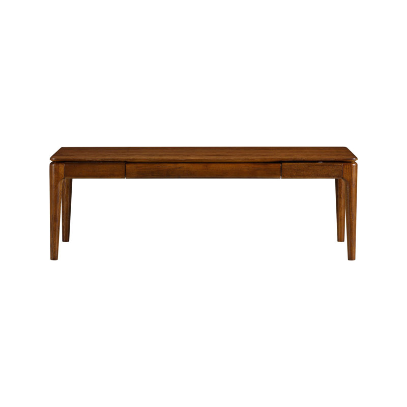 Table basse rectangulaire en bois avec tiroir caché NTC Mingle - imperméable et résistante à la chaleur, Noyer foncé