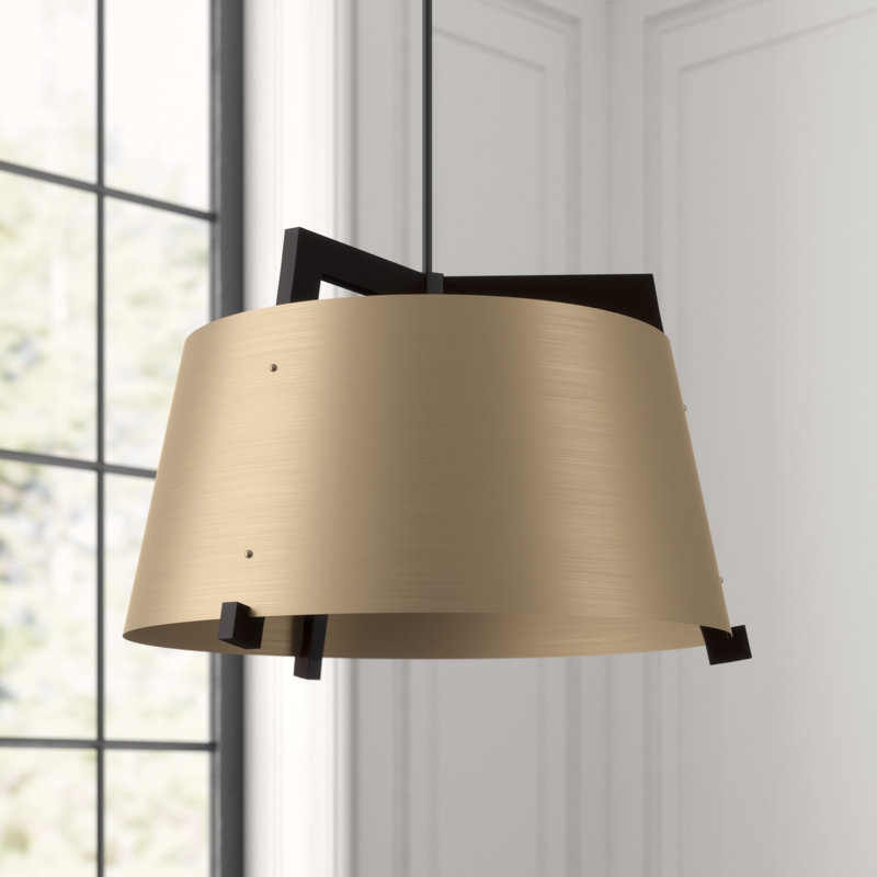 Ignis Pendant, 11.5" H x 17" W, Dark Stained Walnut/Rose Gold, 3500K LED w/ Diffuser - Rigid
