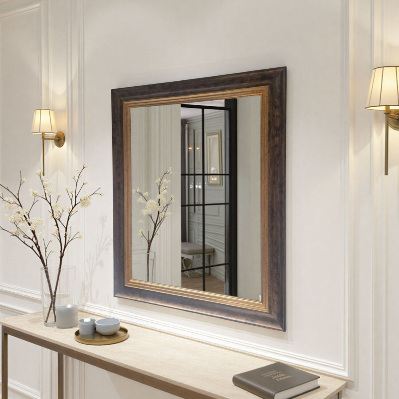 Classic Bronze Bevelled Wall Mirror, 114x88.5cm