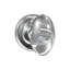 Bravura 928-1 Passage Glass Egg Knob on Traditional Rectangular Rose in Satin Nickel-1317876876-1317876875