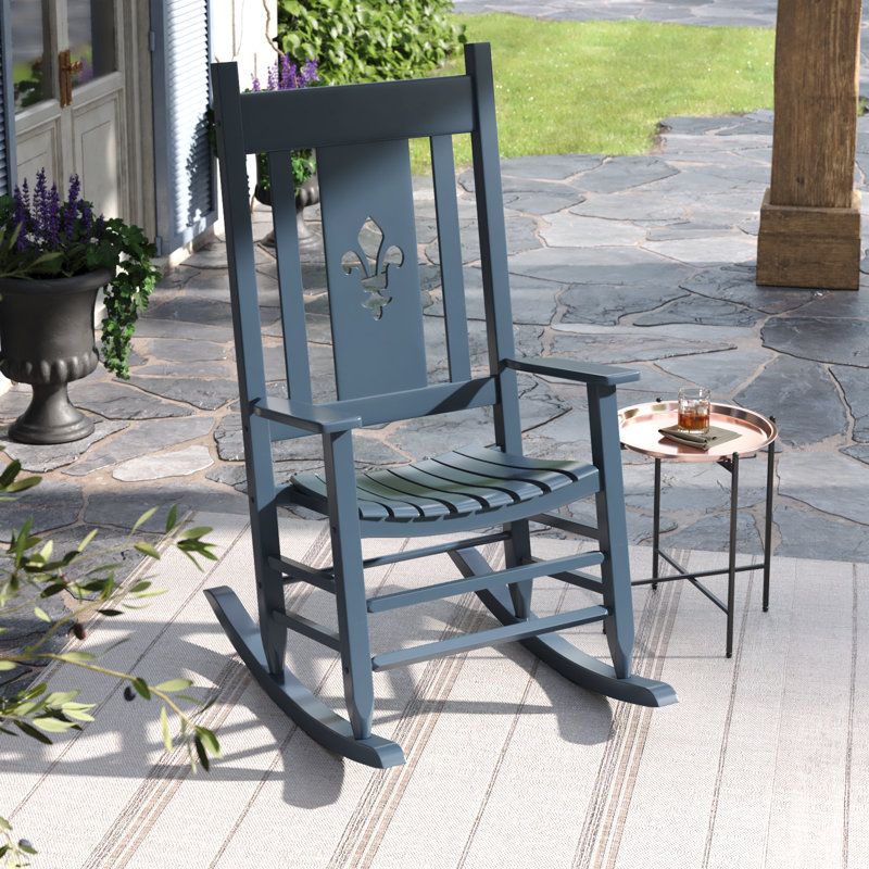 Outdoor Angelina Rocking Solid Wood Chair, Grey