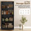 HOMCOM 172cm Wooden Storage Cabinet Cupboard With 4 Shelves Black