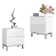 High Gloss Electroplated Nightstand, 24" Modern Minimalist Sofa Side Table With 2 Magnetic Storage Drawers, Rectangular Simple End Table Bedside Table For Bedroom Living Room