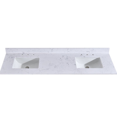 Dessus de meuble-lavabo en pierre reconstituée 72 po x 22 po avec lavabo