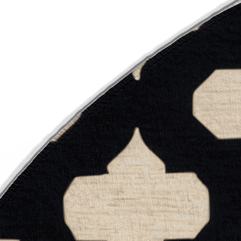 Tapis gris intérieur et extérieur Trellis, Rond 5 pi