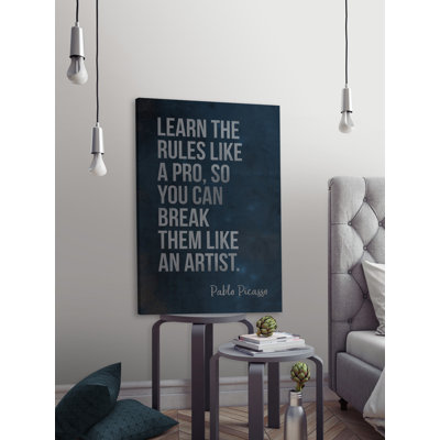 « learn the rules », reproduction sur toile tendue