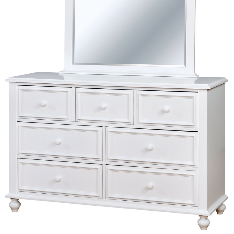Commode 7 tiroirs Kemel, Blanc