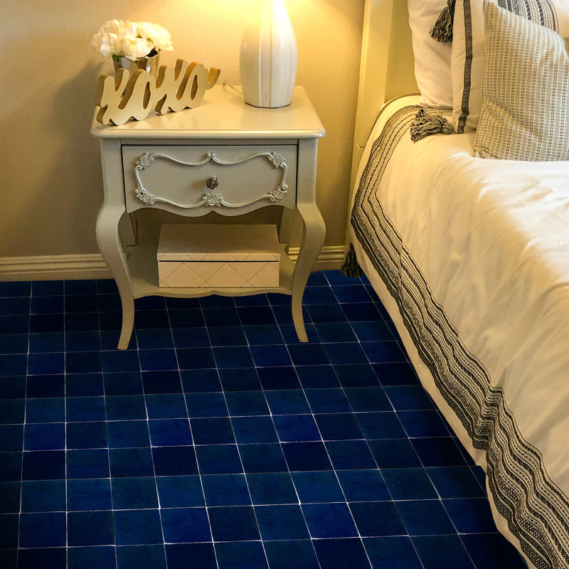 Zelig 4" x 4" Moroccan Wall & Floor Tile, Blue