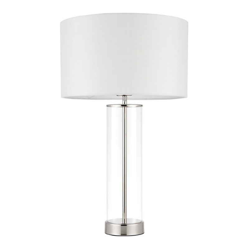 Lolita 57Cm Glass Table Lamp, Bright Nickel