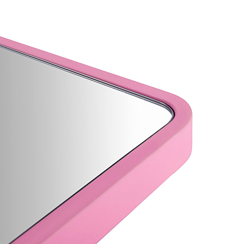 Damiun Metal Flat Wall Mirror, Pink