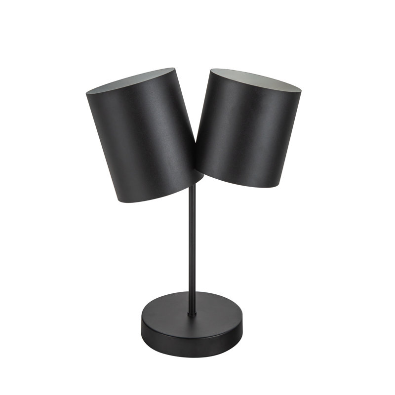Lampe de table moderne 14 po 2 lumières Keiko, Noir