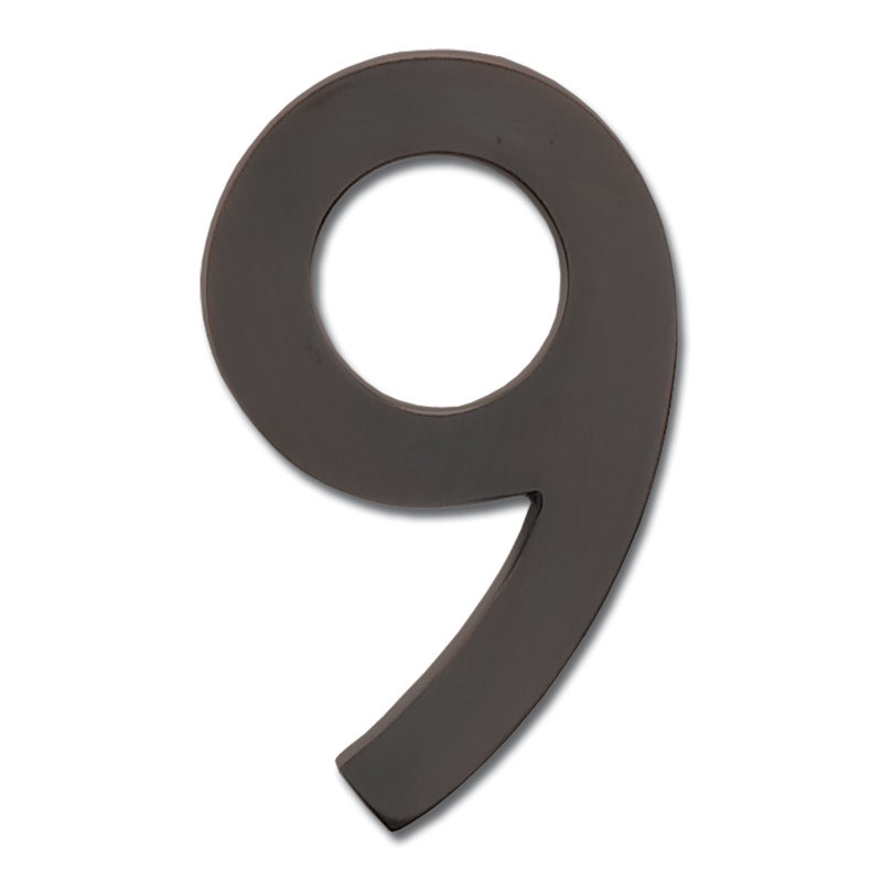 Numéro de maison à fixation affleurante, Cuivre foncé, Neuf, 4 pouces