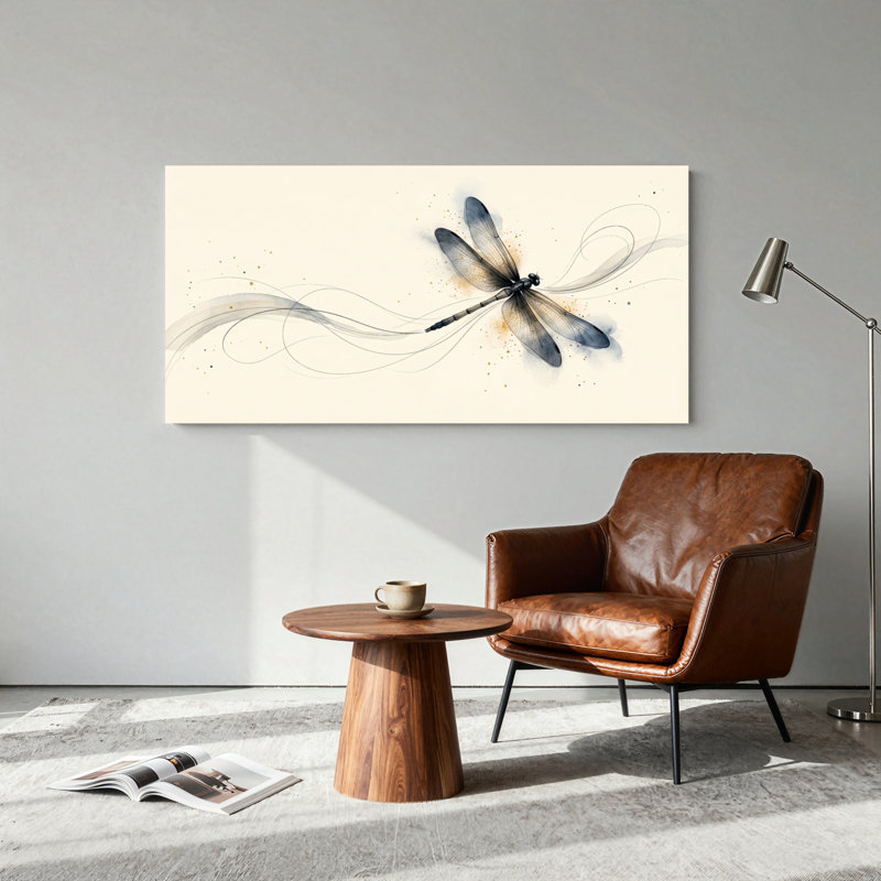 Ensemble de 1 tableau sur toile Libellule, 46“W x 24”H, Wrapped Canvas