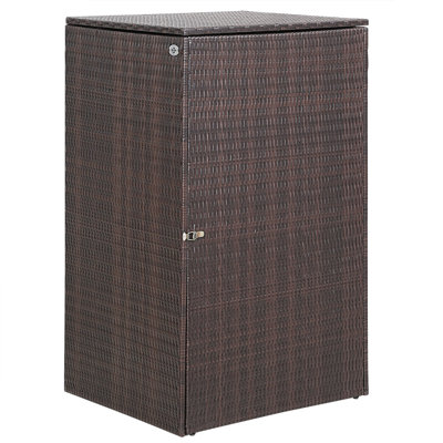 Calese Polyrattan Trash Can Storeage Brown 115X65x80cm