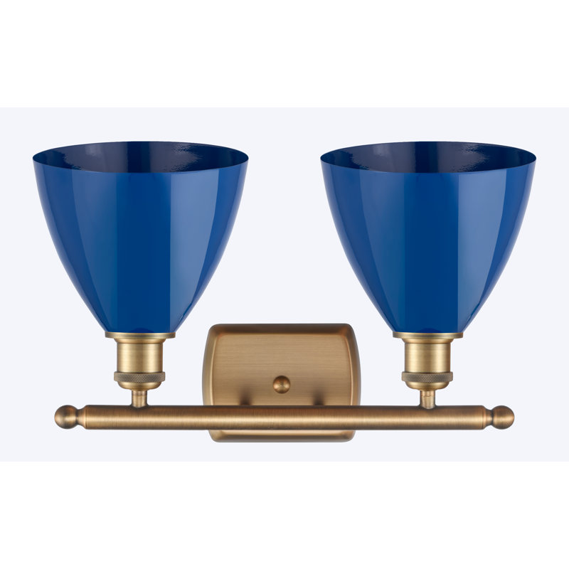 Schiavone - Nickel poli - Éclairage pour meuble-lavabo, Blue / Brushed Brass