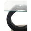 Table de bout en verre avec centre noir mat et bords biseautés, moderne, bois massif +, 22,26 po Largeur x 21,2 po, profondeur, 35,64 lb. Table de poids, centre, style moderne, 22,26 po, 21,2 po