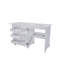 Table de couture pliante 4-en-1 avec roues verrouillables - Poste de travail multifonctionnel, table de bout, bureau d'ordinateur et rangement de cuisine avec tablettes, table de machine à coudre roulante blanche pour appartements