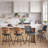  Swivel Modern Faux Leather Counter Stools-1223500379