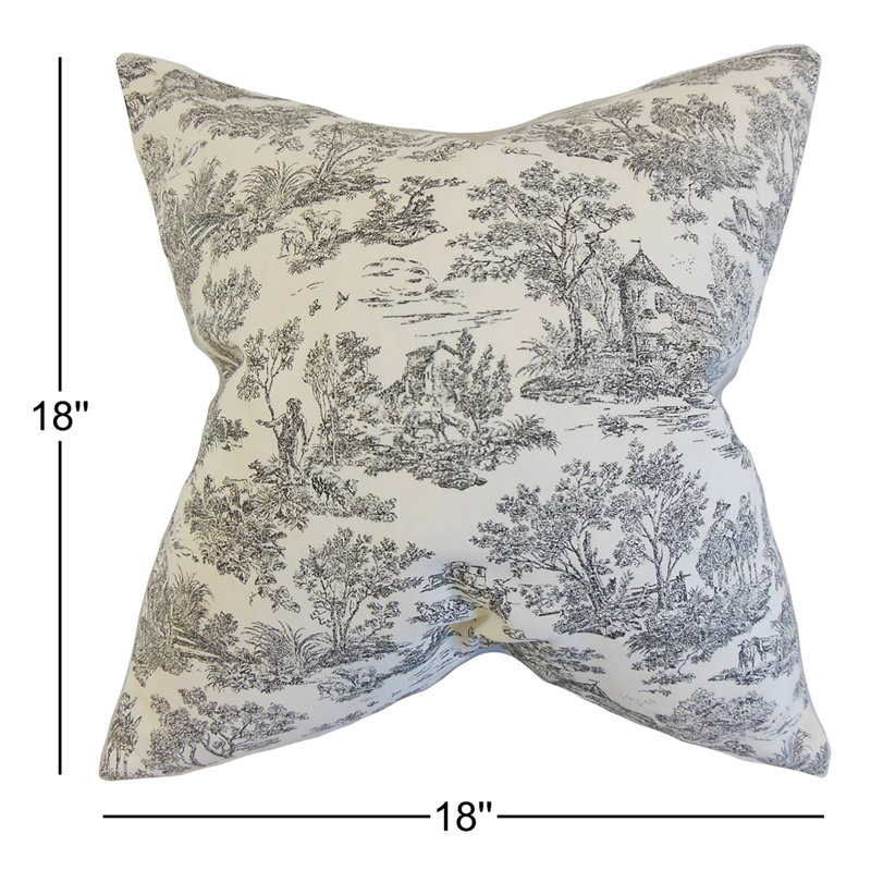 Catana Temara Cotton Throw Pillow, Charcoal