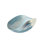 Ivory Turquoise Feather Swirl Oval Folded Bowl