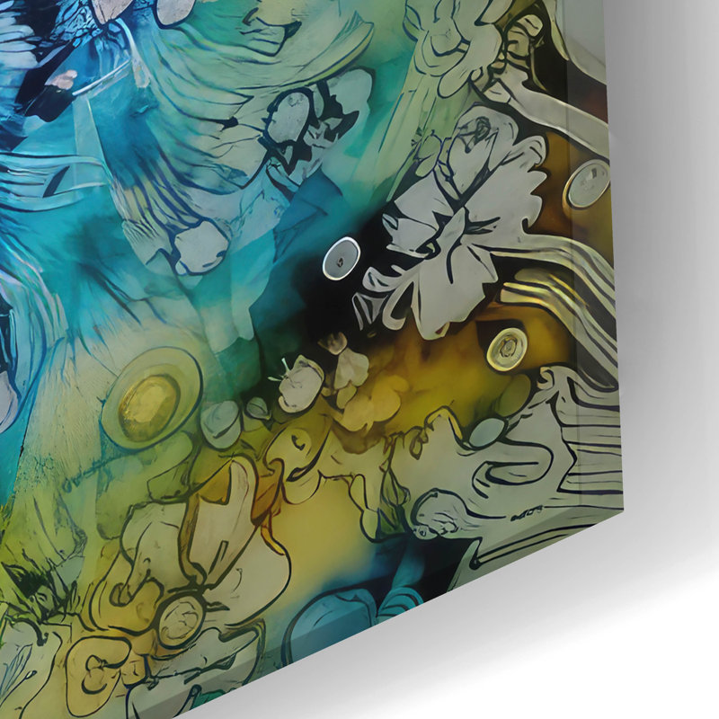 Loon Peak® «Yellow Horn» par The Golden Valley, art mural en verre acrylique, ACR-45033, H 12 po x l 24 po