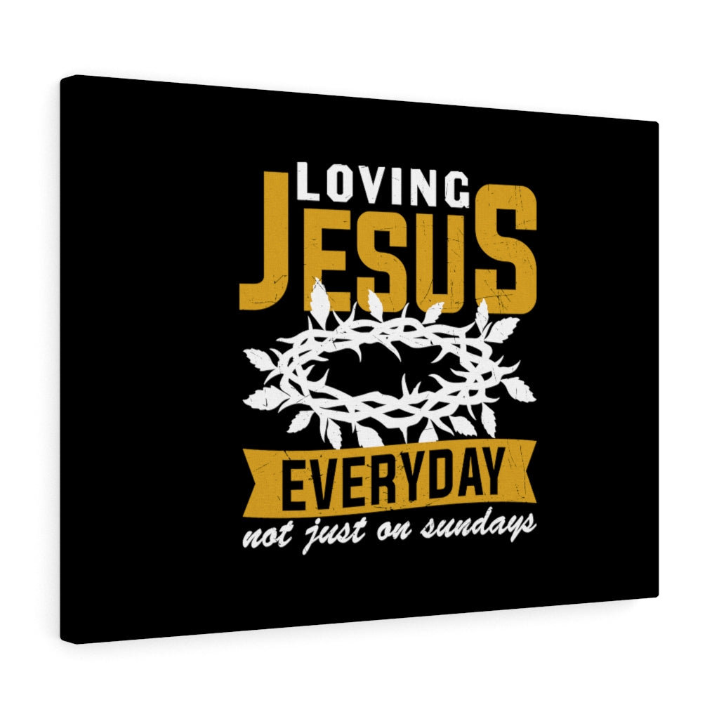 Loving Jesus Crown of Thorns - Wrapped Canvas Typography