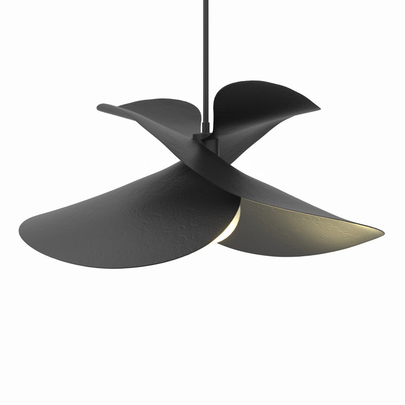 Hibiscus 1 - Light Unique/Statement Geometric Pendant, Dark Smoke