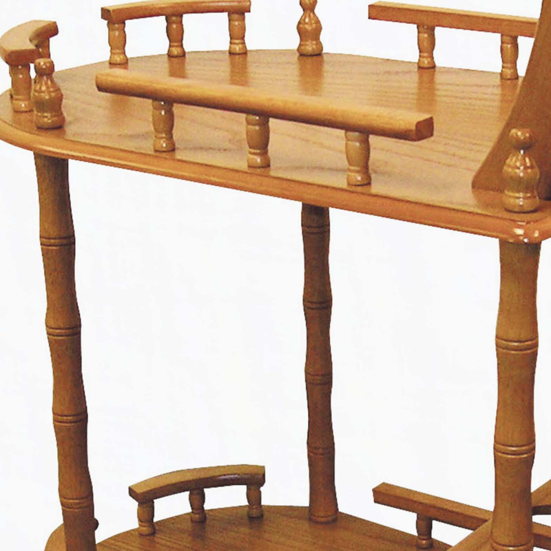 Grande table à vin en bois à 2 niveaux 29 po avec finition chêne