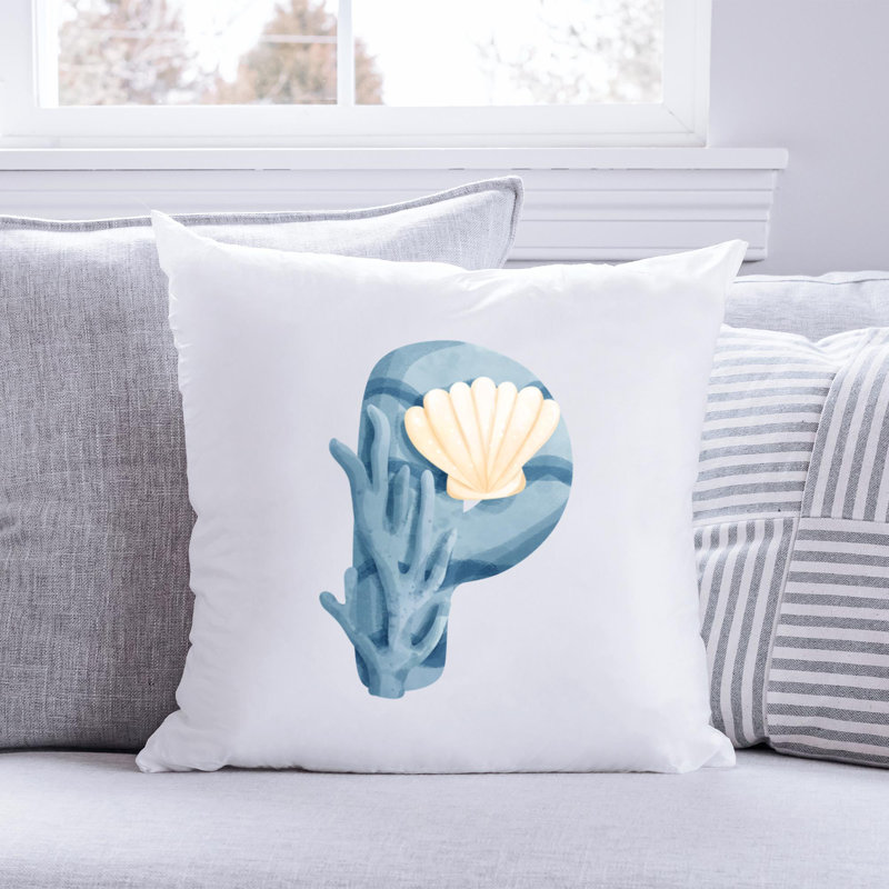 Nautical Sea Life_623 - Coussin décoratif avec coussin décoratif, H 16 po x l 16 po