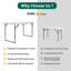 Table pliante robuste en plastique blanc de 4 pi, pliable à moitié avec poignée-123389851