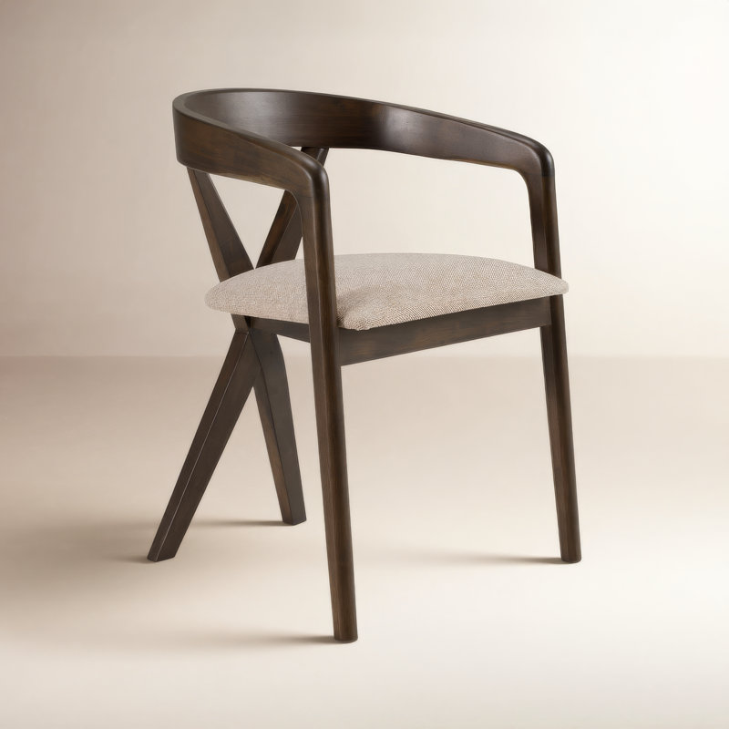 Chaise de salle à manger Greco, Gris clair / wengé