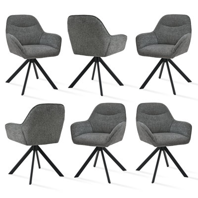 48.5cm H Swivel Upholstered Dining Chairs- Ergonomic Back