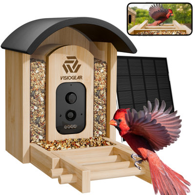 Mangeoire d'oiseaux en bois Visiogear Smart
