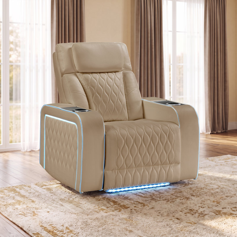 Fauteuil inclinable Pelayo caramel, Caramel Faux Leather