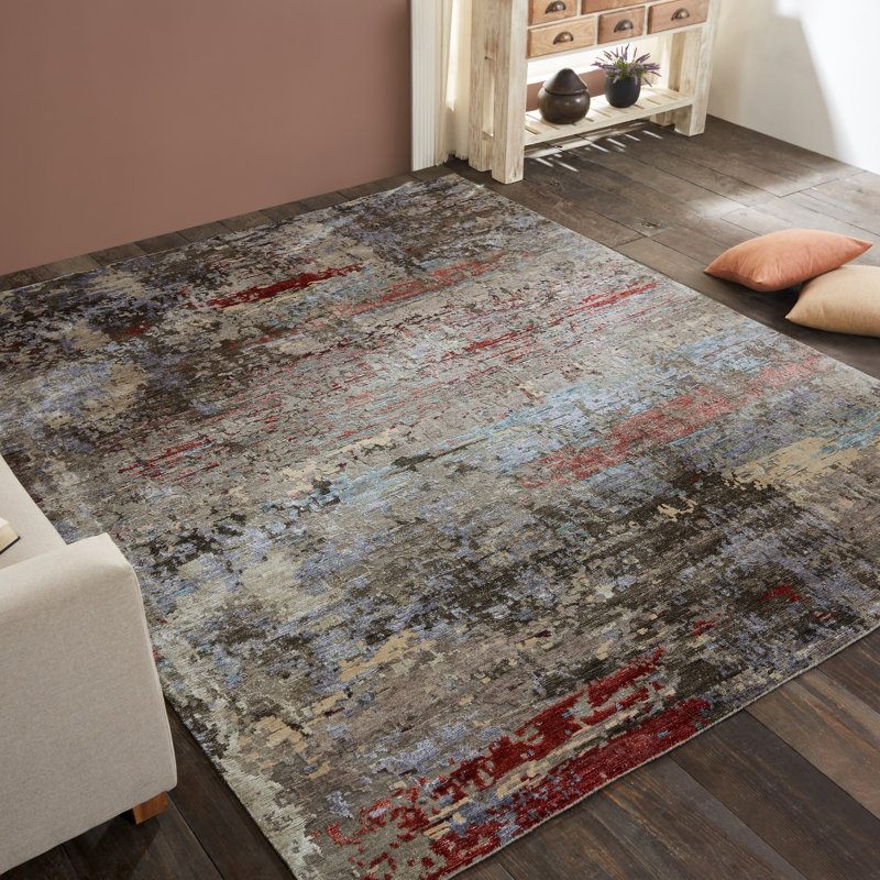 Hand Knotted Area Rug, Rectangle 8' x 10'