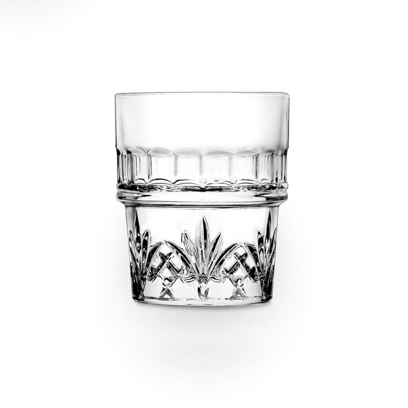 Dublin Clear Crystal Stackable 10oz Whiskey Glass Set