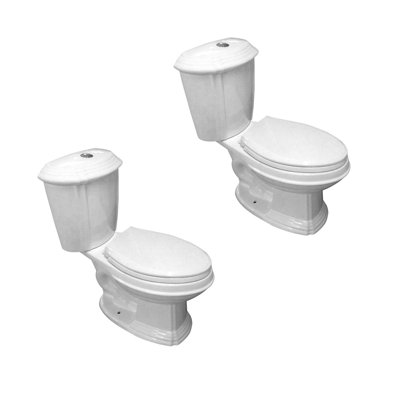 The Renovators Supply Inc. 1.6 GPF Elongated 15 Comfort Height Chair Height Floor Mounted with Seat Included Toilet