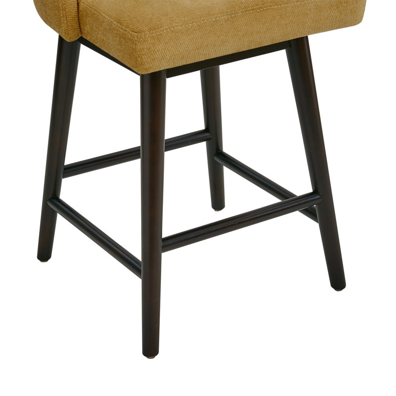 Tabouret de comptoir pivotant 26 po Luong, Jaune canari 