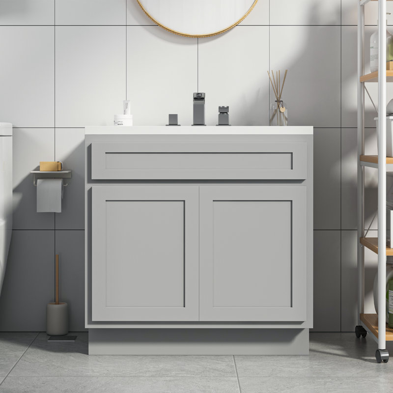 Gray Birchwood 30'' Single Freestanding Bathroom Vanity