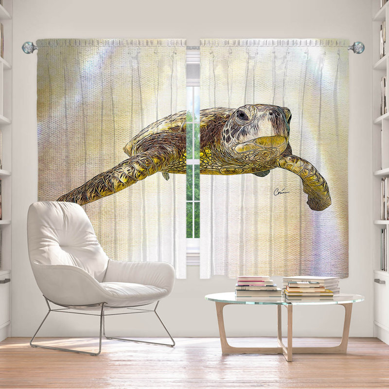 Panneaux de rideaux obscurcissant et isolant avec passe-tringle 6 pièces Sea Turtle, L 56 po x L 78 po