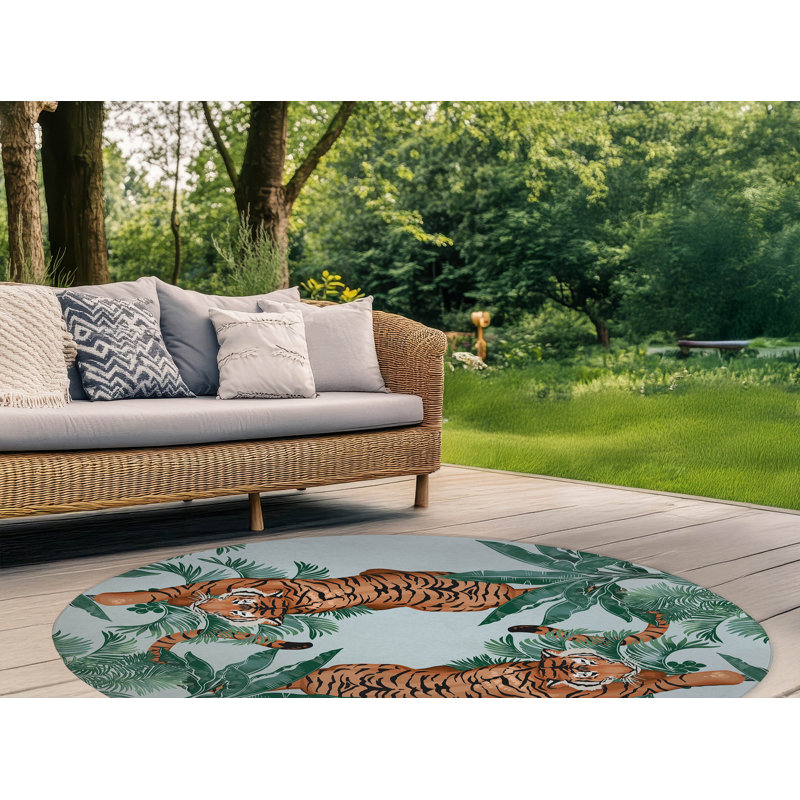 Tapis extérieur Rumble In the Jungle, Rond 5 pi