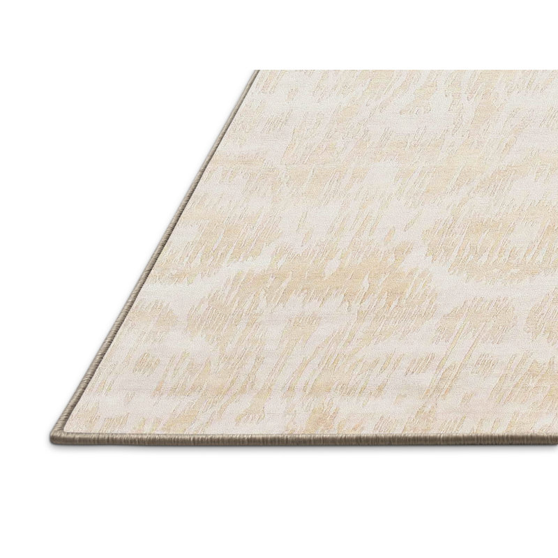 Tapis contemporain crème / beige, Rectangle 6 pi x 9 pi