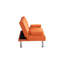 Canapé-lit de bureau multifonctionnel en cuir orange avec table pliante double et conception peu encombrante