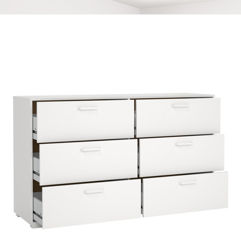 Beore 138.7 cm W Chest of 6 Drawers, White