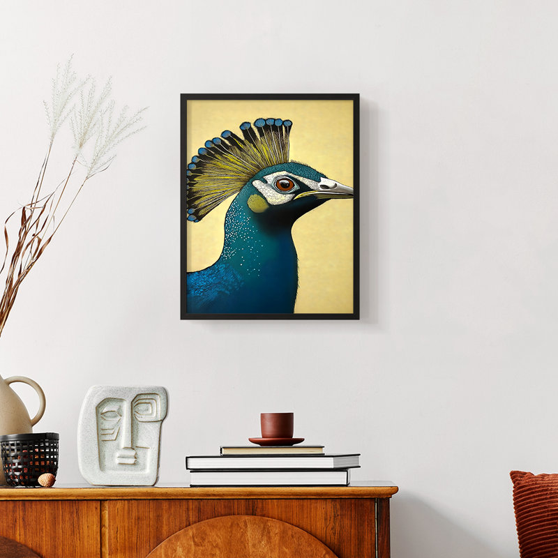 ANIMALS Series CCCLXIV  -Premium Framed Print -Ready to Hang - No Nails Required, 11" H x 9" W, Black